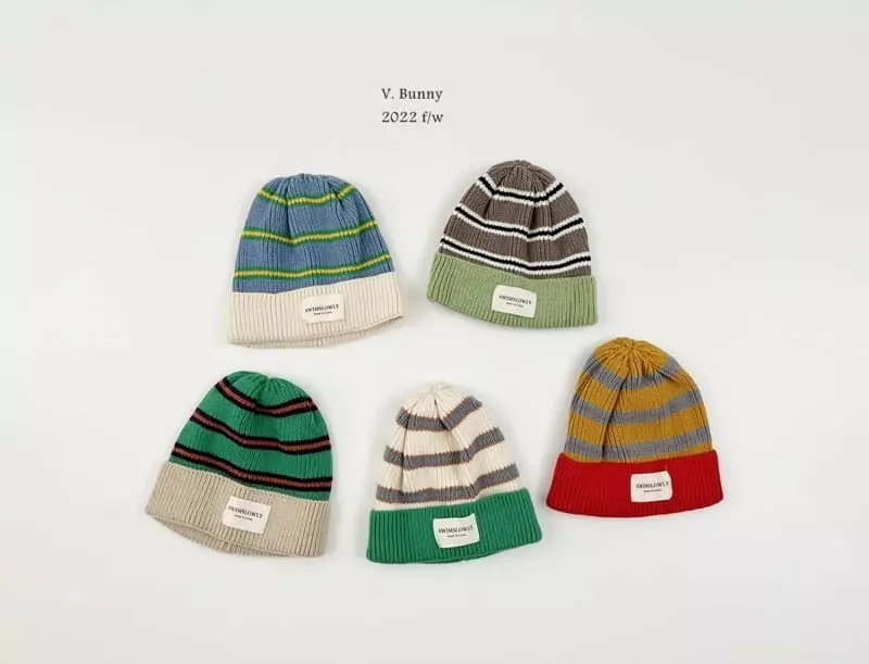 V Bunny - Korean Children Fashion - #designkidswear - Stripes Hat Muffler Set - 3