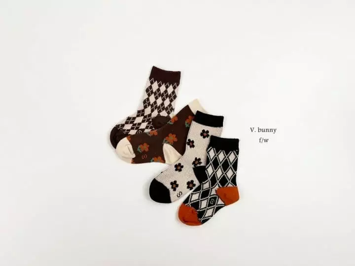 V Bunny - Korean Children Fashion - #designkidswear - Nutella Socks Set - 11