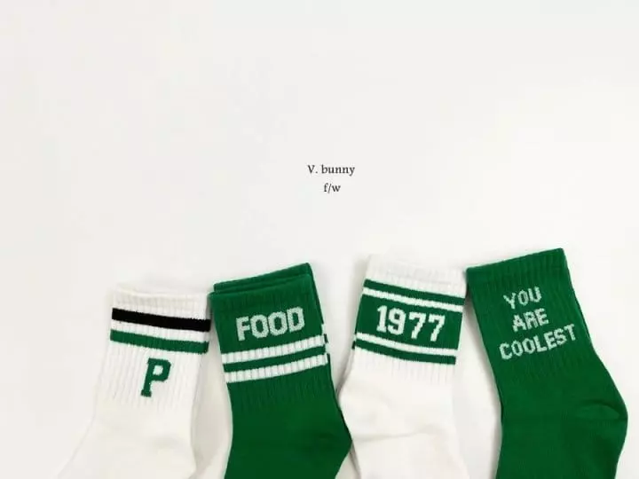 V Bunny - Korean Children Fashion - #kidsshorts - Food Socks Set - 12