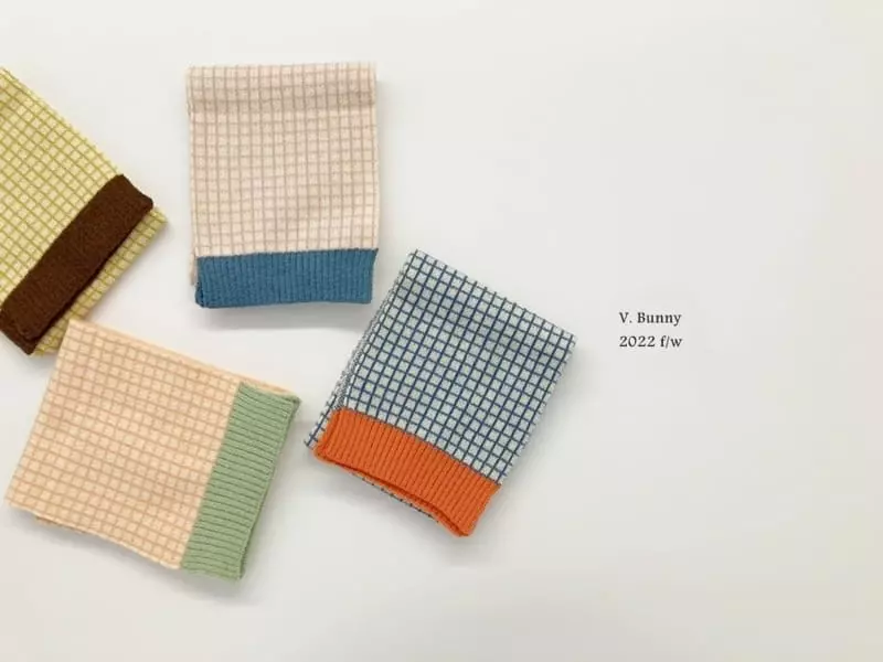 V Bunny - Korean Children Fashion - #kidzfashiontrend - Check Color Muffler - 9