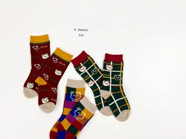 V Bunny - Korean Children Fashion - #stylishchildhood - Tree Be Socks Set - 3