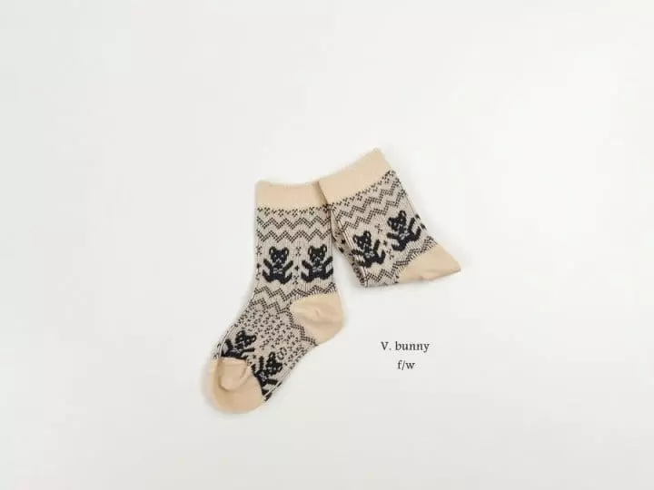V Bunny - Korean Children Fashion - #todddlerfashion - Nobe Socks Set - 5