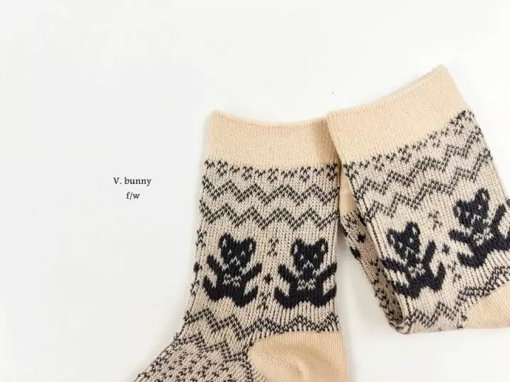 V Bunny - Korean Children Fashion - #toddlerclothing - Nobe Socks Set - 6