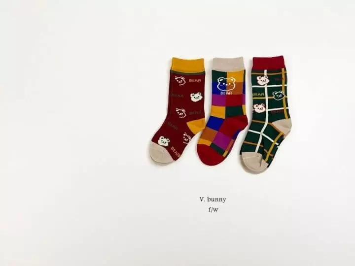 V Bunny - Korean Children Fashion - #toddlerclothing - Tree Be Socks Set - 2