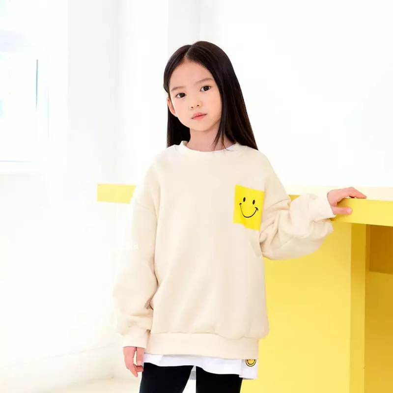 Whitesketchbook - Korean Children Fashion - #kidzfashiontrend - Smile Pocket Sweatshirt - 4
