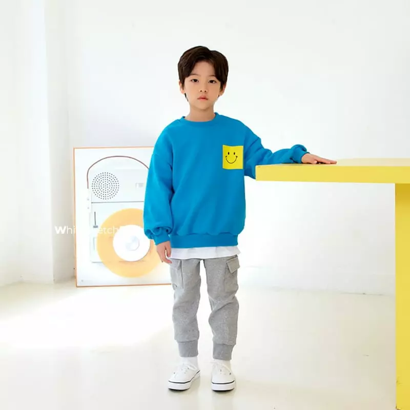 Whitesketchbook - Korean Children Fashion - #childofig - Smile Pocket Sweatshirt - 9
