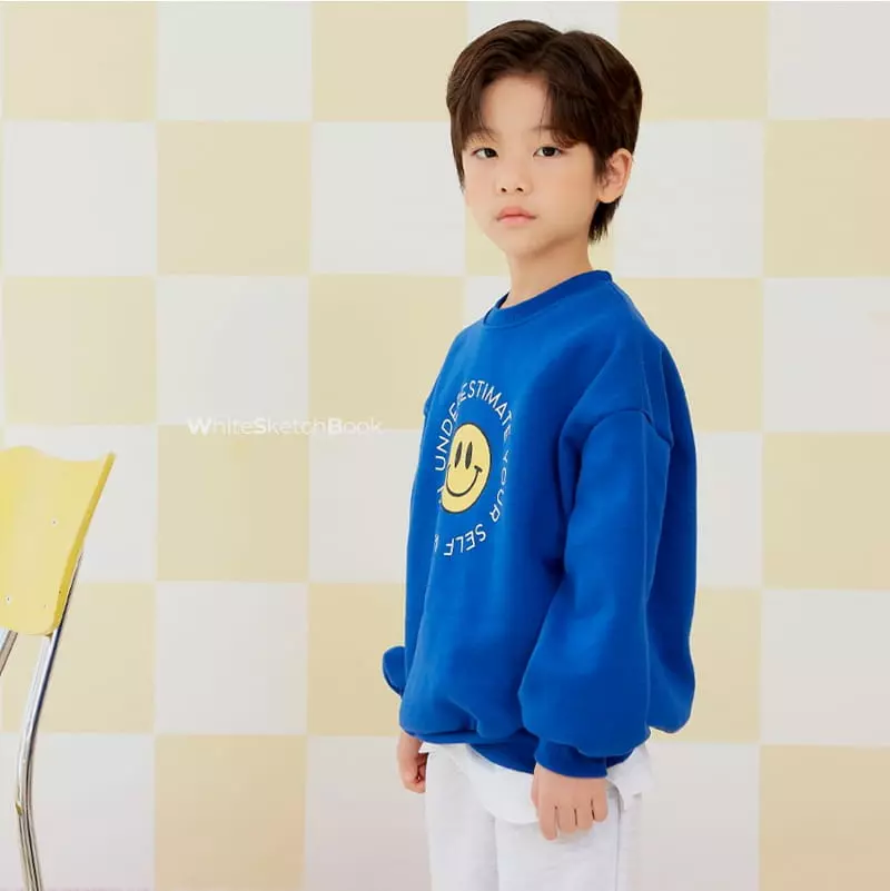 Whitesketchbook - Korean Children Fashion - #childofig - Lettering Smile Sweatshirt - 3