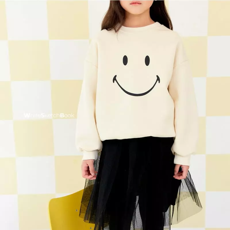 Whitesketchbook - Korean Children Fashion - #childrensboutique - Face Smile Sweatshirt - 3