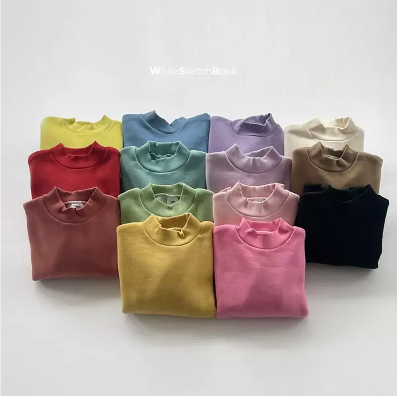 Whitesketchbook - Korean Children Fashion - #childrensboutique - Fleece Half Neck Sweatshirt - 12