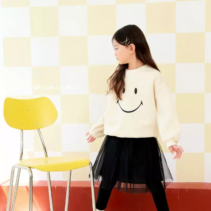 Whitesketchbook - Korean Children Fashion - #fashionkids - Face Smile Sweatshirt - 6