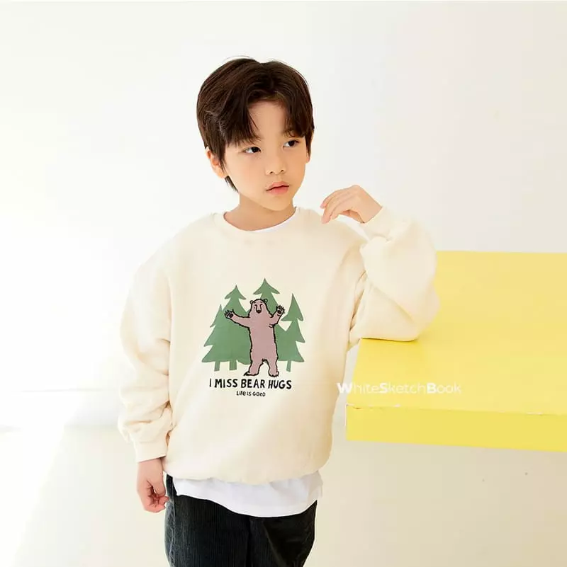 Whitesketchbook - Korean Children Fashion - #kidsshorts - Hug Bear Sweatshirt - 3