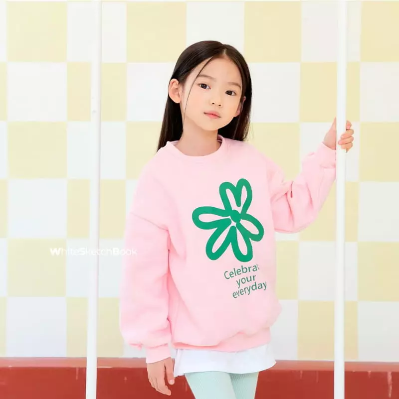 Whitesketchbook - Korean Children Fashion - #kidsshorts - Flower Sweatshirt - 9