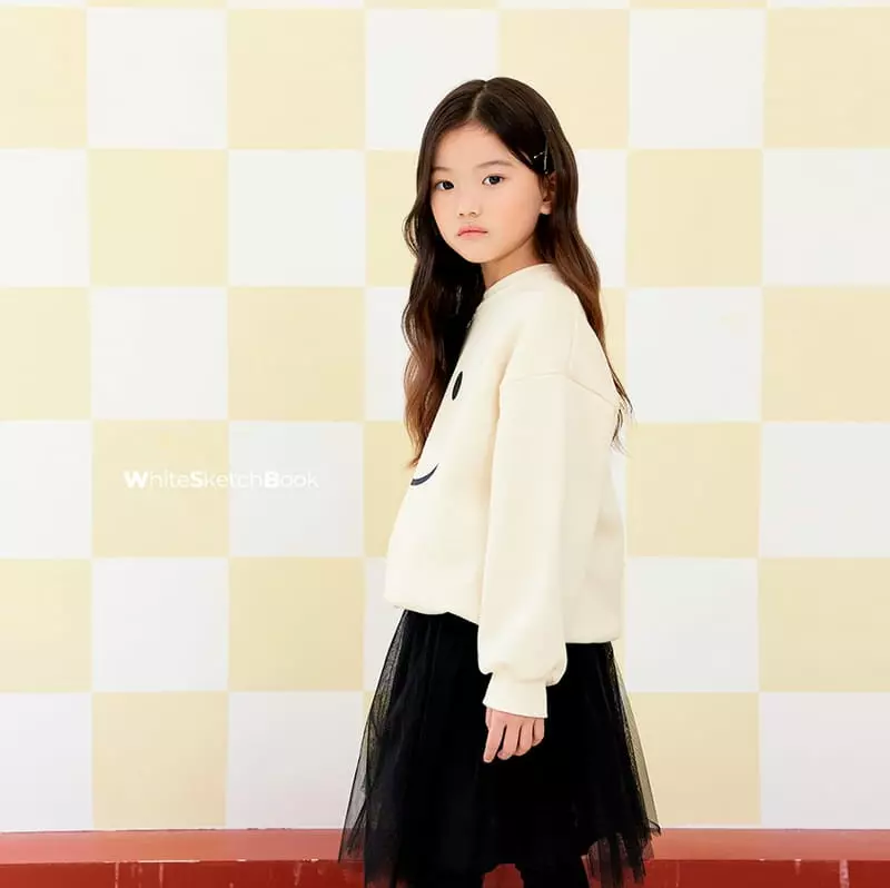 Whitesketchbook - Korean Children Fashion - #kidsshorts - Face Smile Sweatshirt - 7