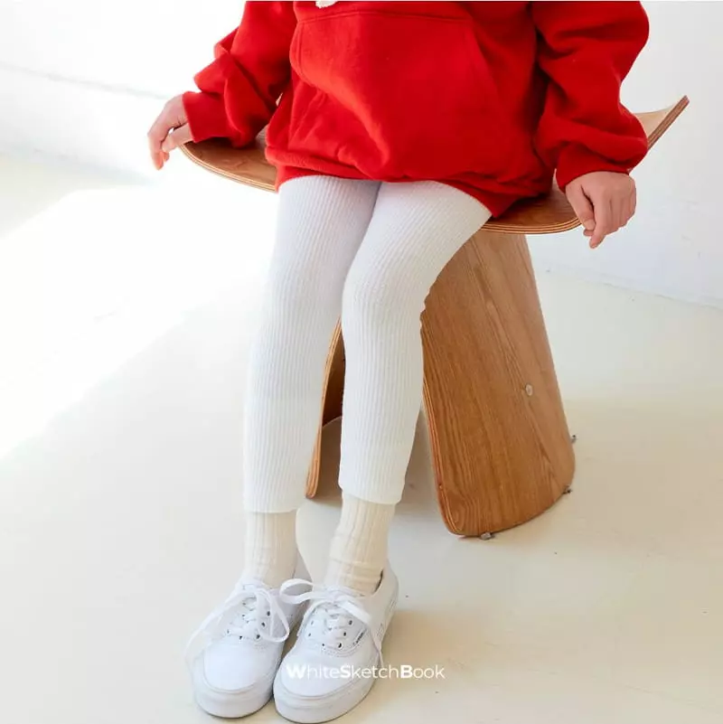 Whitesketchbook - Korean Children Fashion - #kidsstore - Rib Leggings - 8