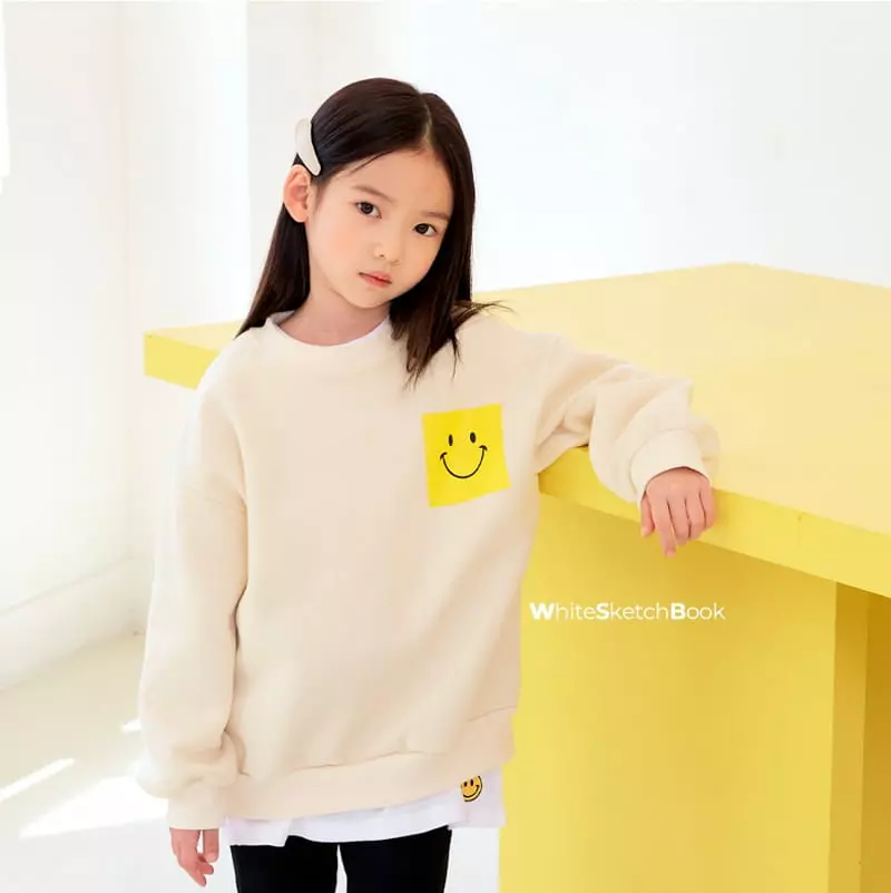 Whitesketchbook - Korean Children Fashion - #kidzfashiontrend - Smile Pocket Sweatshirt - 3