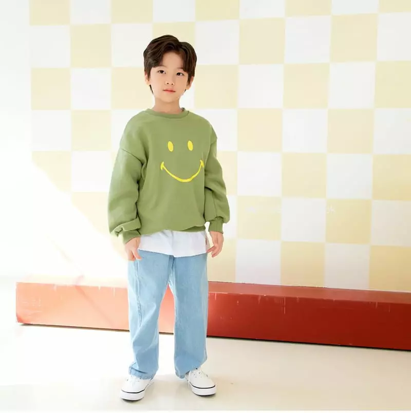Whitesketchbook - Korean Children Fashion - #kidzfashiontrend - Face Smile Sweatshirt - 9