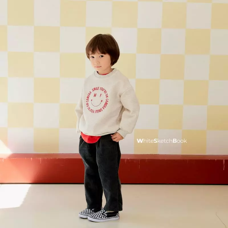 Whitesketchbook - Korean Children Fashion - #littlefashionista - One Smile Sweatshirt - 8