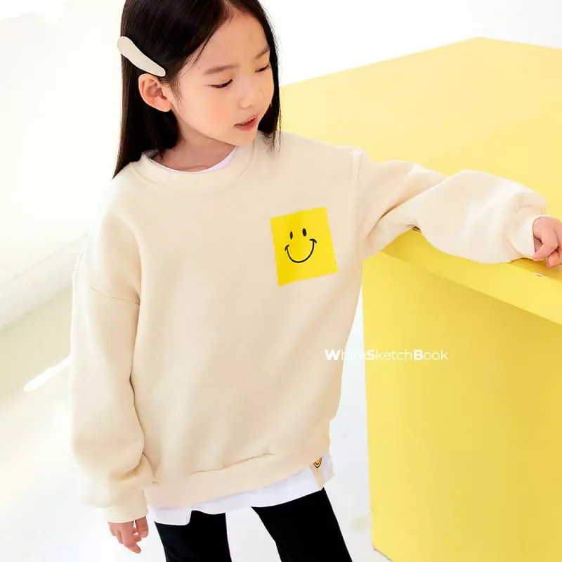 Whitesketchbook - Korean Children Fashion - #magicofchildhood - Smile Pocket Sweatshirt - 6