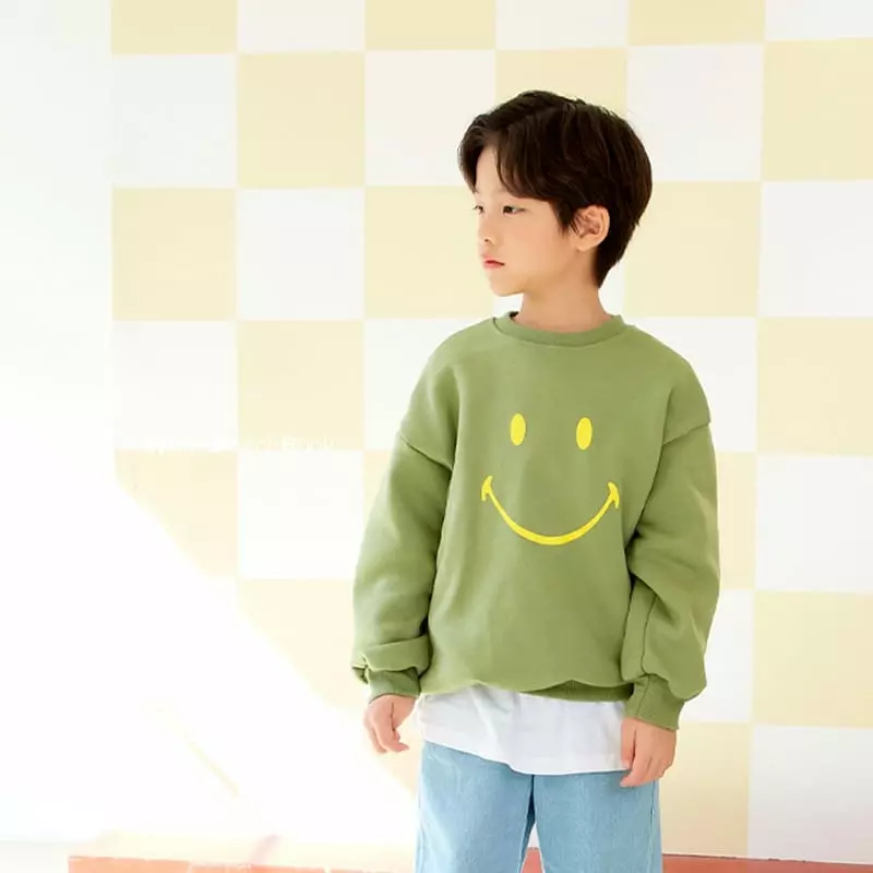 Whitesketchbook - Korean Children Fashion - #magicofchildhood - Face Smile Sweatshirt - 12