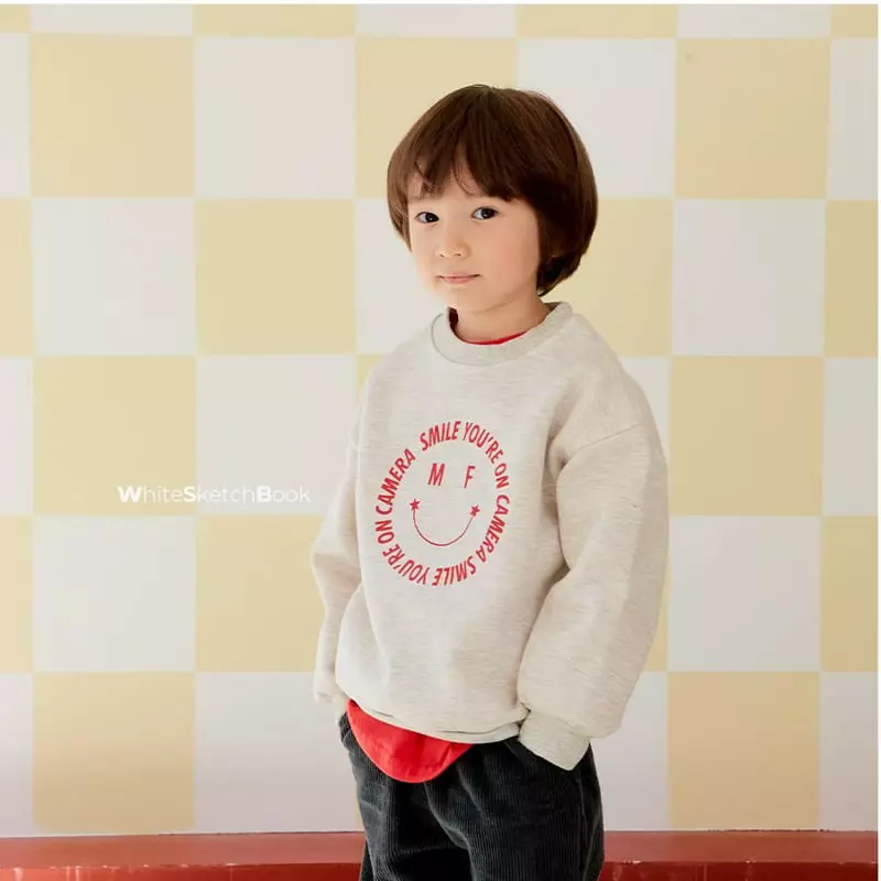 Whitesketchbook - Korean Children Fashion - #minifashionista - One Smile Sweatshirt - 10