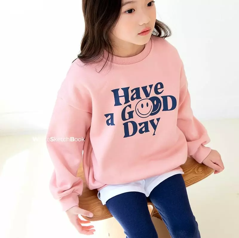 Whitesketchbook - Korean Children Fashion - #prettylittlegirls - Good Day Sweatshirt - 6