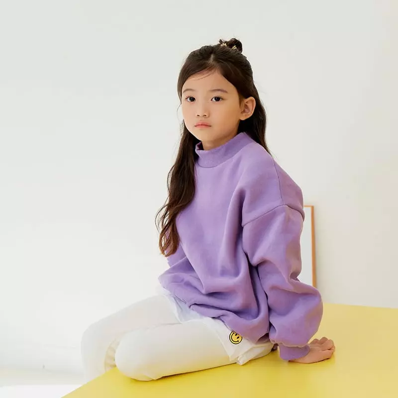 Whitesketchbook - Korean Children Fashion - #toddlerclothing - Fleece Half Neck Sweatshirt - 9
