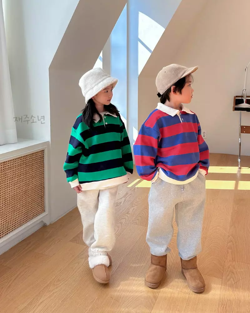 Witty Boy - Korean Children Fashion - #childofig - Joy Stripes SWEatshirt - 7
