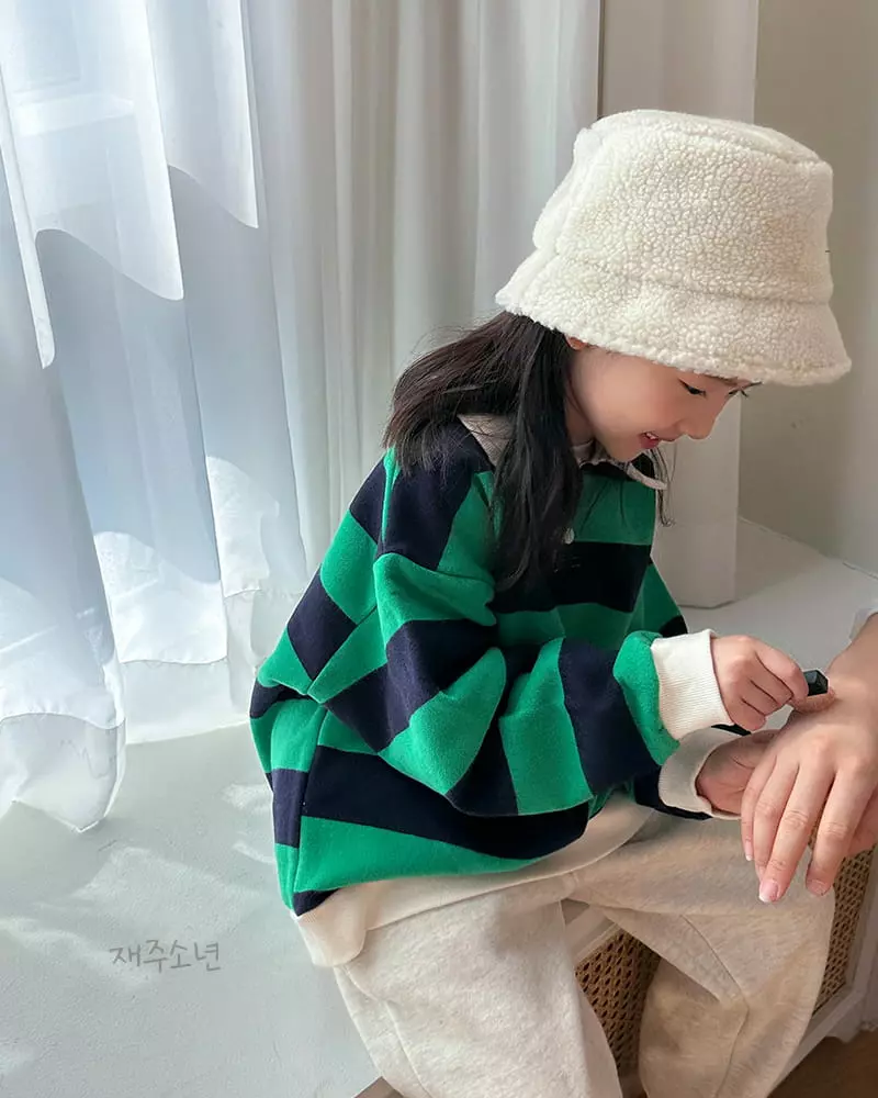 Witty Boy - Korean Children Fashion - #childrensboutique - Joy Stripes SWEatshirt - 8