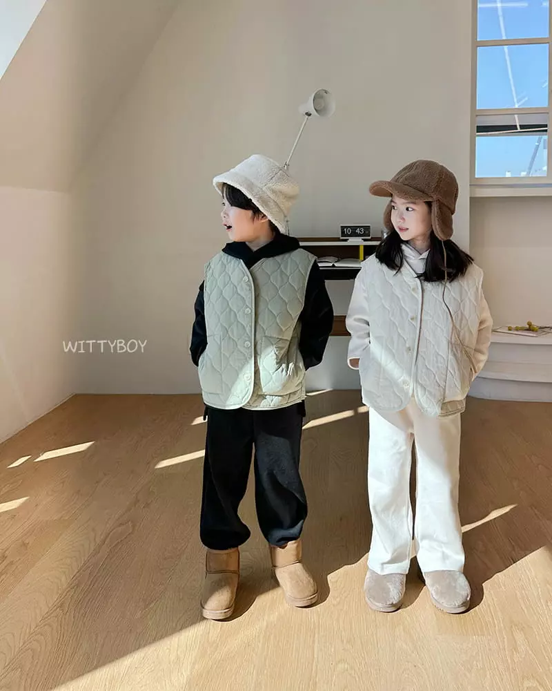 Witty Boy - Korean Children Fashion - #designkidswear - Pom Pom Quilting Vest - 2