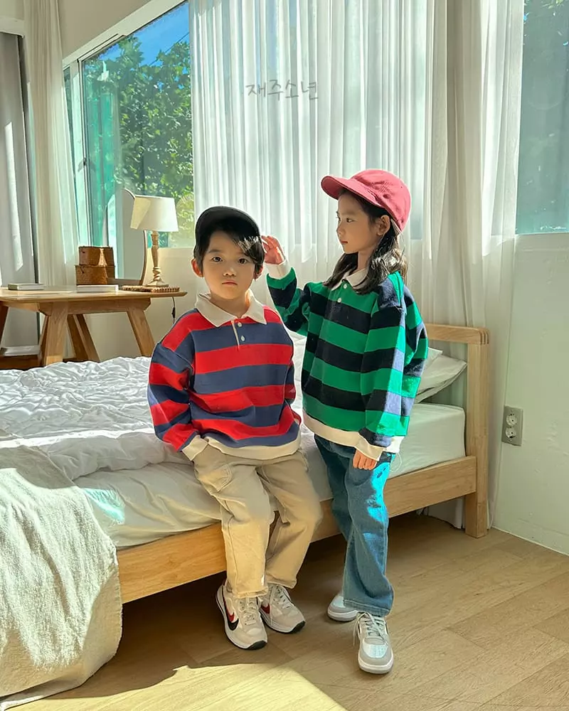 Witty Boy - Korean Children Fashion - #discoveringself - Joy Stripes SWEatshirt - 10