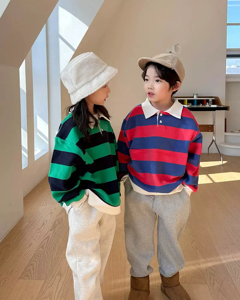 Witty Boy - Korean Children Fashion - #littlefashionista - Joy Stripes SWEatshirt - 2