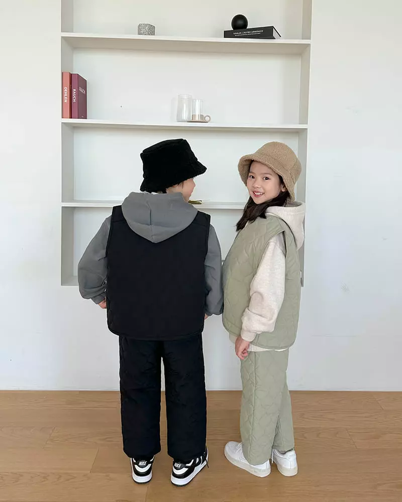 Witty Boy - Korean Children Fashion - #littlefashionista - Pom Pom Quilting Vest - 9