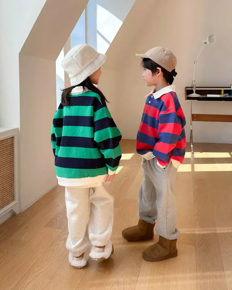 Witty Boy - Korean Children Fashion - #magicofchildhood - Joy Stripes SWEatshirt - 4