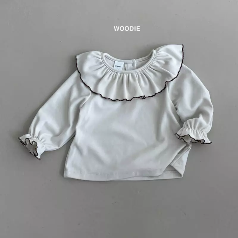 Woodie - Korean Baby Fashion - #babyfever - Peach Frill Tee