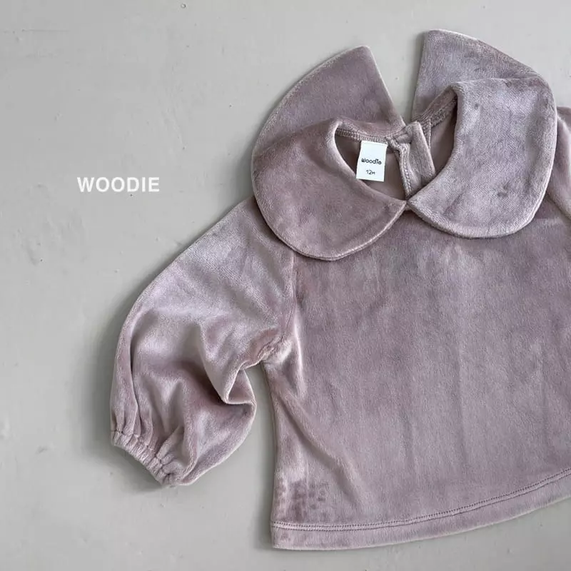 Woodie - Korean Baby Fashion - #babyoutfit - Veloure Collar Tee - 8