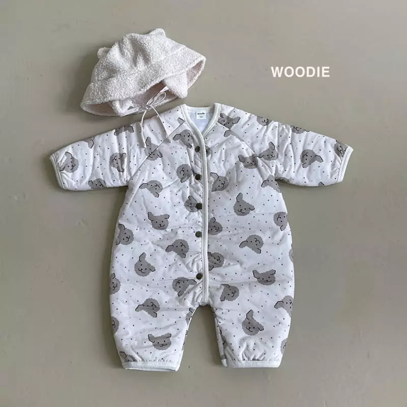 Woodie - Korean Baby Fashion - #babyoutfit - Puppy Quilting Bodysuit