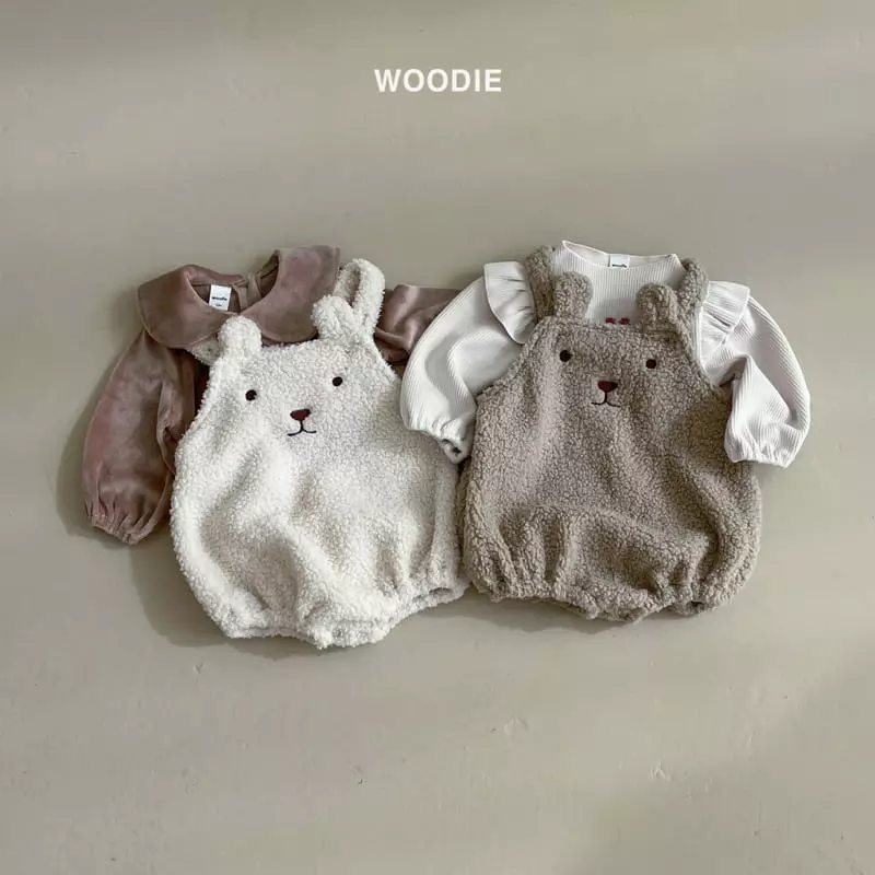Woodie - Korean Baby Fashion - #babywear - Belly Bear Bodysuit - 3