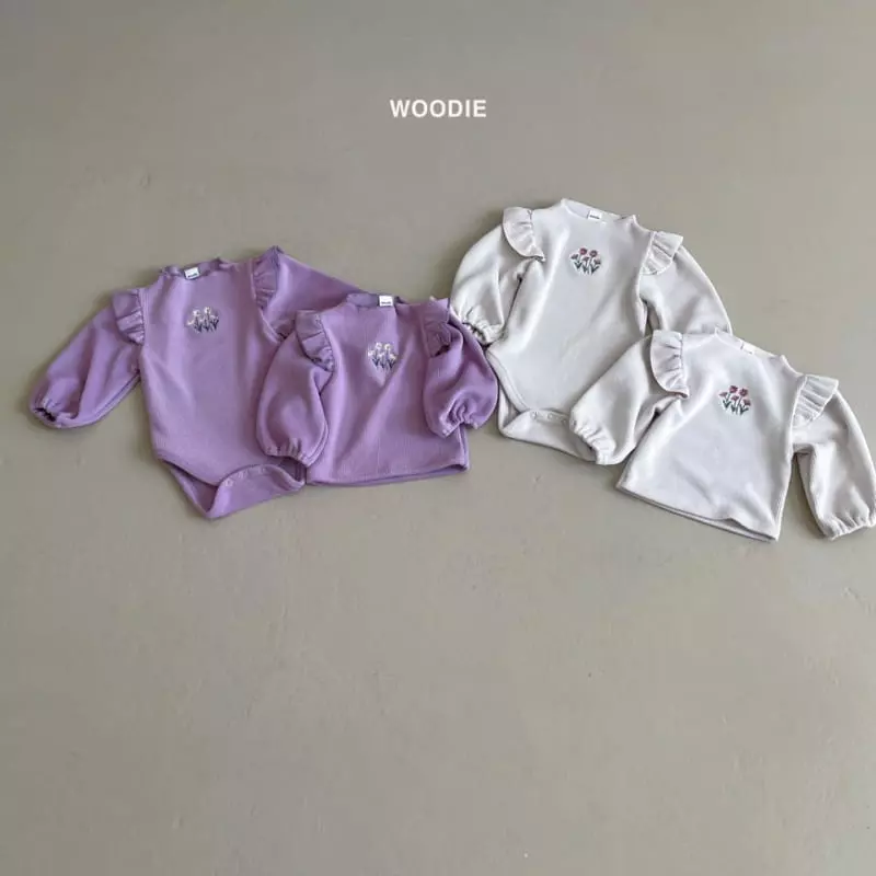 Woodie - Korean Baby Fashion - #onlinebabyshop - Mini Rose Bodysuit