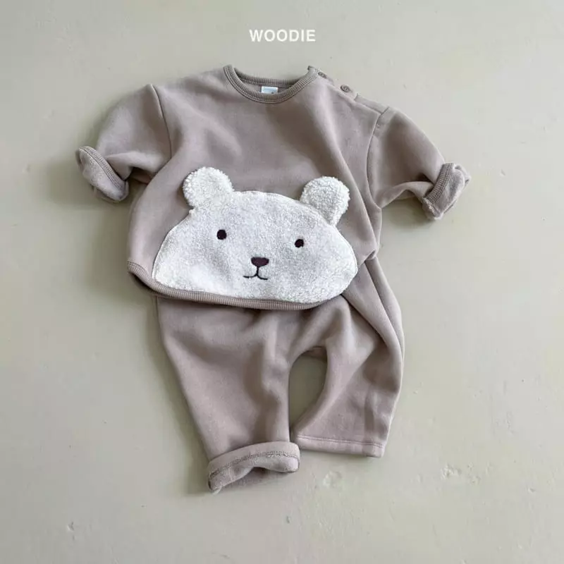 Woodie - Korean Baby Fashion - #onlinebabyshop - Winny Bear Top Bottom Set - 3