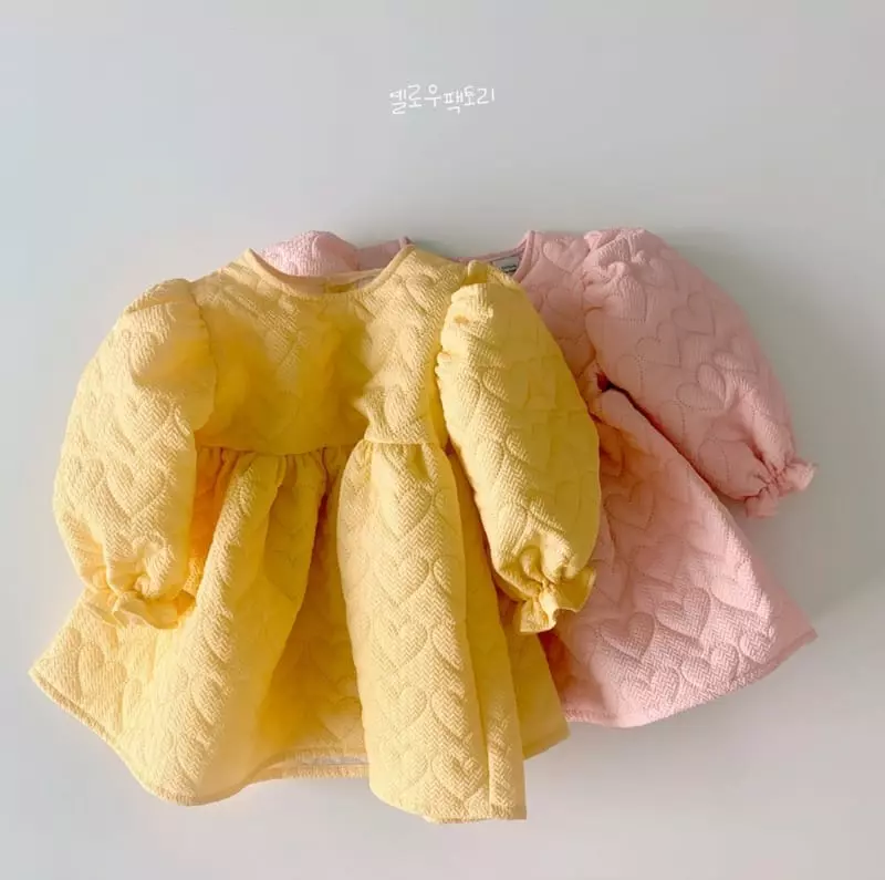 Yellow Factory - Korean Children Fashion - #kidsshorts - Heart One-piece