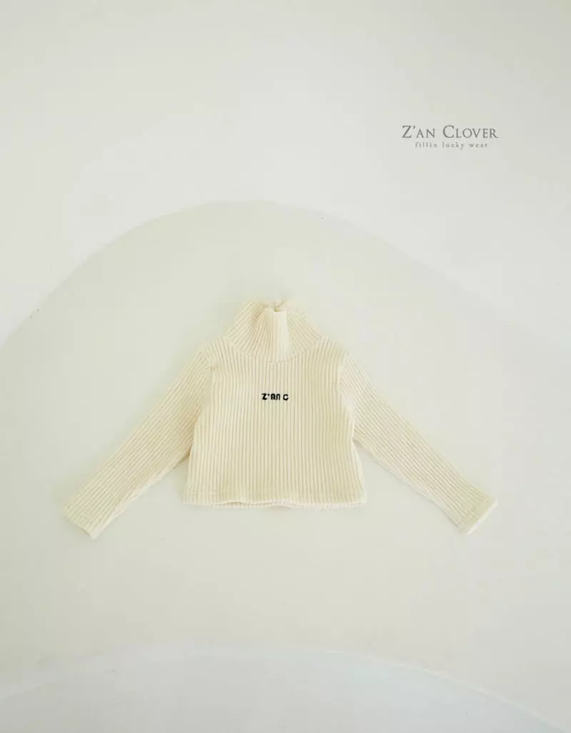 Zan Clover - Korean Children Fashion - #Kfashion4kids - Veloure Crop Turtleneck Tee - 2