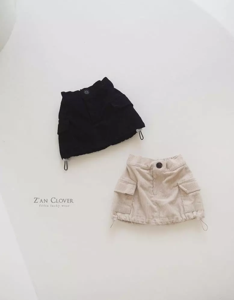 Zan Clover - Korean Children Fashion - #Kfashion4kids - Rib Cargo Skirt