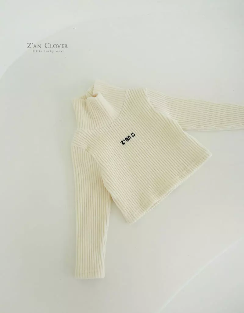 Zan Clover - Korean Children Fashion - #childofig - Veloure Crop Turtleneck Tee - 7
