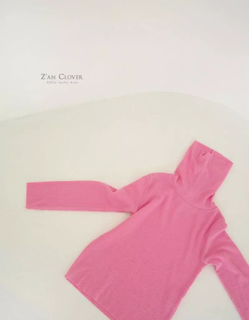 Zan Clover - Korean Children Fashion - #childofig - Easy Rib Turtleneck Tee - 6