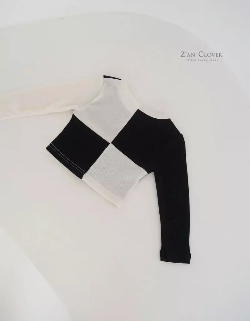 Zan Clover - Korean Children Fashion - #childofig - Crop Block Tee - 5