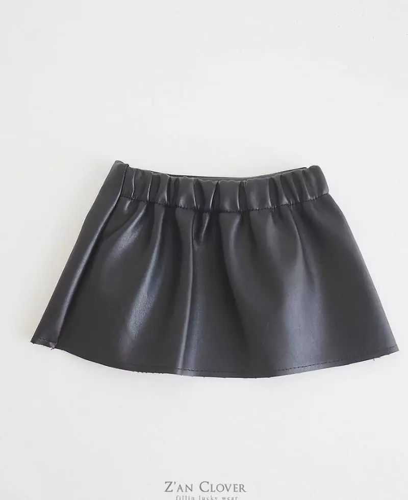 Zan Clover - Korean Children Fashion - #childofig - Leather Mini Skirt - 5