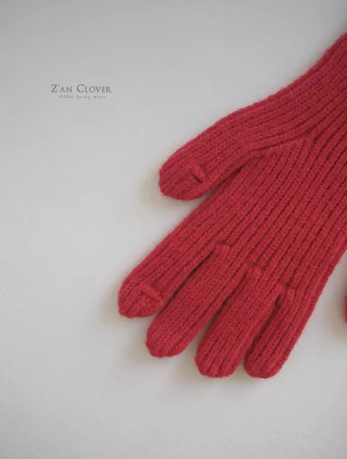 Zan Clover - Korean Children Fashion - #childofig - Knit Gloves - 12