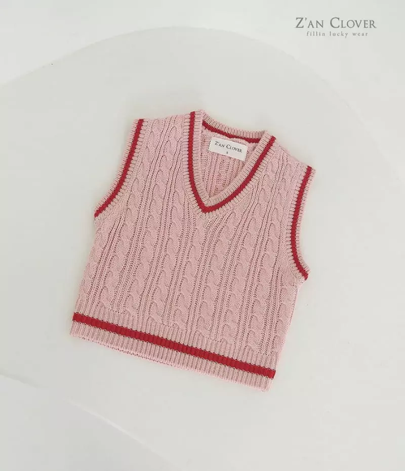 Zan Clover - Korean Children Fashion - #childrensboutique - Line Knit Vest - 2