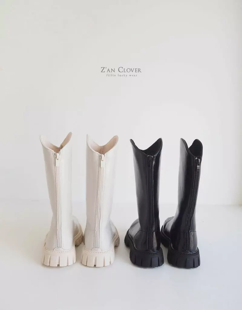 Zan Clover - Korean Children Fashion - #designkidswear - Leather Long Boots - 2