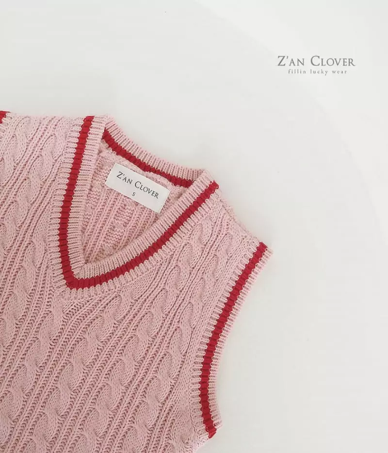 Zan Clover - Korean Children Fashion - #designkidswear - Line Knit Vest - 4
